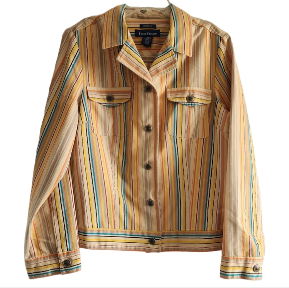 Evan Picone Rainbow Stripe Jacket - Picture 1 of 10